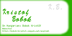 kristof bobok business card