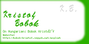 kristof bobok business card